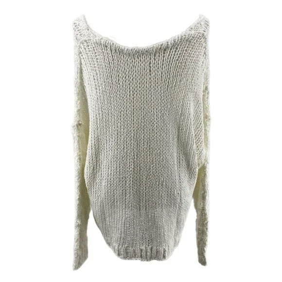 Free People White Off-the-Shoulder Sweater | Long Sleeve Pullover - Picture 2 of 6